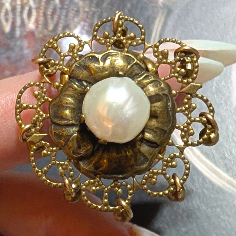 Retired Jan Michaels BIWA Pearl Charm Ring
